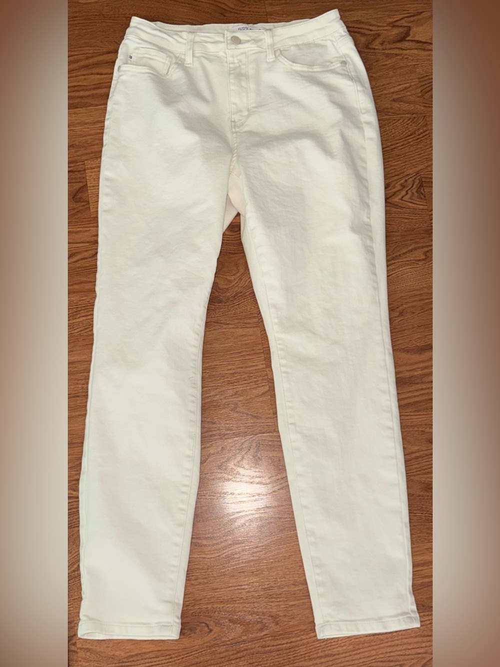 Judy Blue Jeans Womens Sz 7/28 White Denim Stretch Boyfriend Fit Stretch